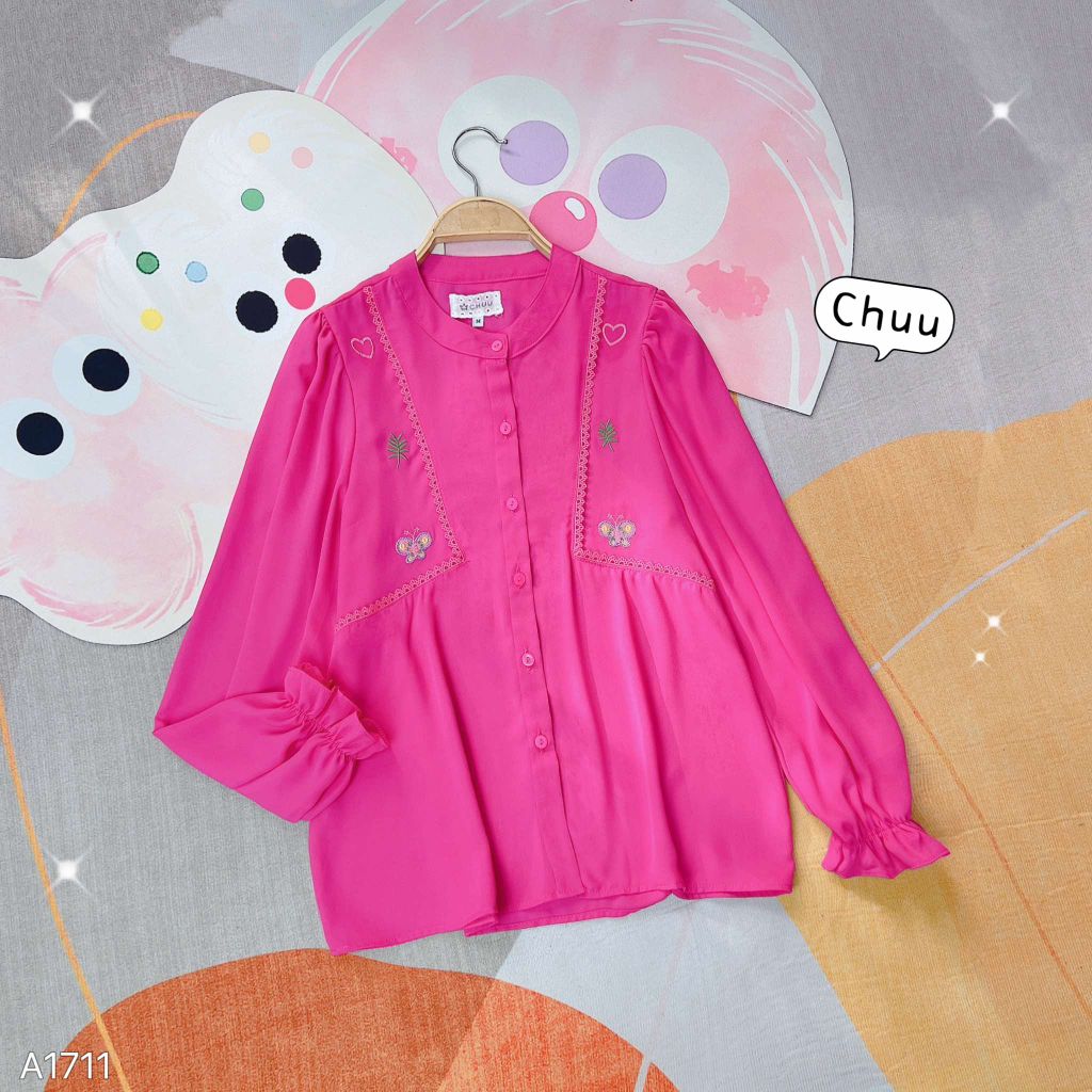 Áo Sơ Mi Tim Lá Bướm A1711