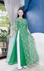 Áo Dài 4T Cổ Thuyền Tay Xéo AD1541 (áo lẻ)