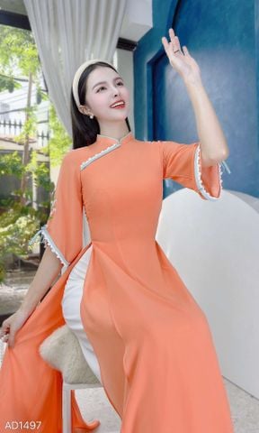 Áo Dài 4 Tà Linh Lan AD9003.1497 (áo lẻ)