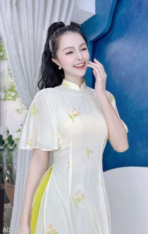 Áo Dài 4 Tà Dây Chuyền Ren AD9003.1544 (áo lẻ)
