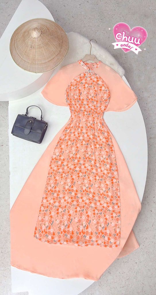 Áo Dài Váy Nơ Ngọc Trai AD1501 (áo lẻ)