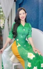 Áo Dài 5C Bướm Kem AD9002.1545 (áo lẻ)