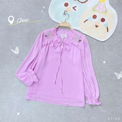 Áo IC Vai Lá Hoa Thêu A1749