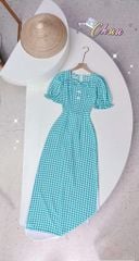 Áo Dài Ô Vuông Nơ Màu AD9001.1512 (áo lẻ)