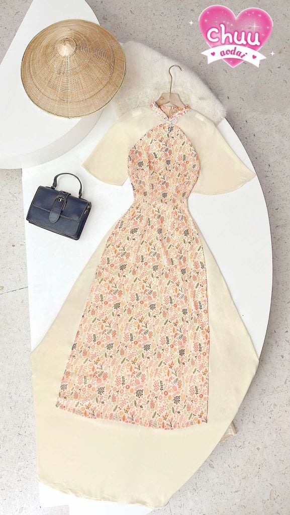 Áo Dài Váy Nơ Ngọc Trai AD1501 (áo lẻ)