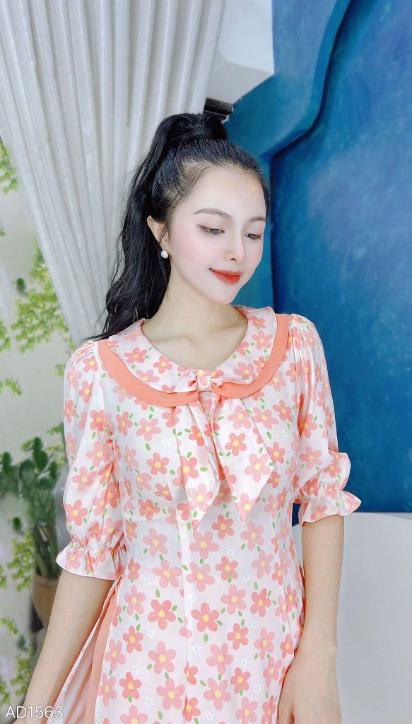 Áo Dài Khăn Quàng Nữ Sinh AD1563 (áo lẻ)