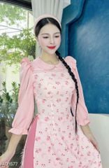 Áo Dài Cổ Sen Line Ngang AD1577 (áo lẻ)