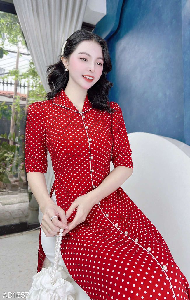 Áo Dài BiBi Cổ Lật AD1557 (áo lẻ)