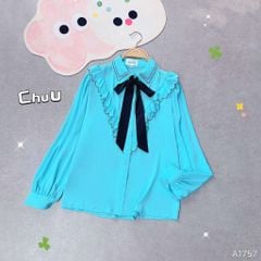 Áo Sơ Mi Cổ Thêu Cong Đôi A1757