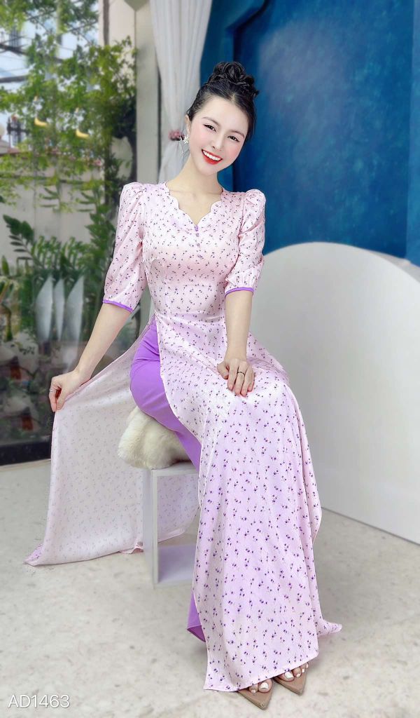Áo Dài Cổ Sóng Valley AD1463 (áo lẻ)