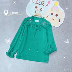 Áo IC Vai Lá Hoa Thêu A1749