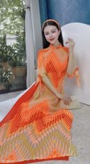 Áo Dài 4T Zik Zik Tay Nơ AD1606 (áo lẻ)