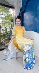 Áo Dài Tay Nối Ren Chân Bông AD1343 (áo lẻ)