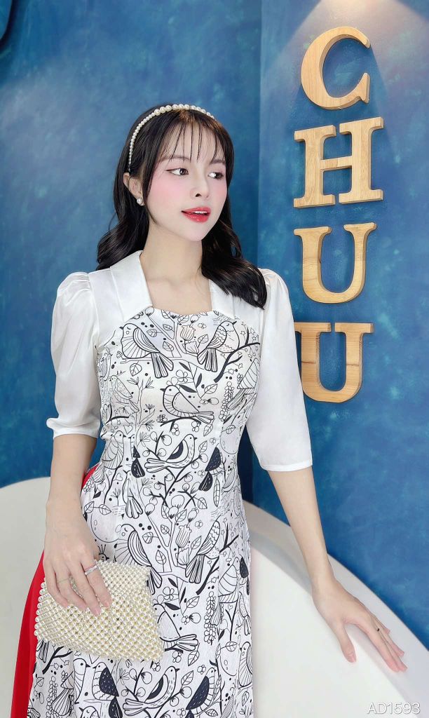 Áo Dài Vành Khuyên AD1593 (áo lẻ)