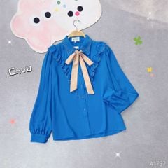 Áo Sơ Mi Cổ Thêu Cong Đôi A1757