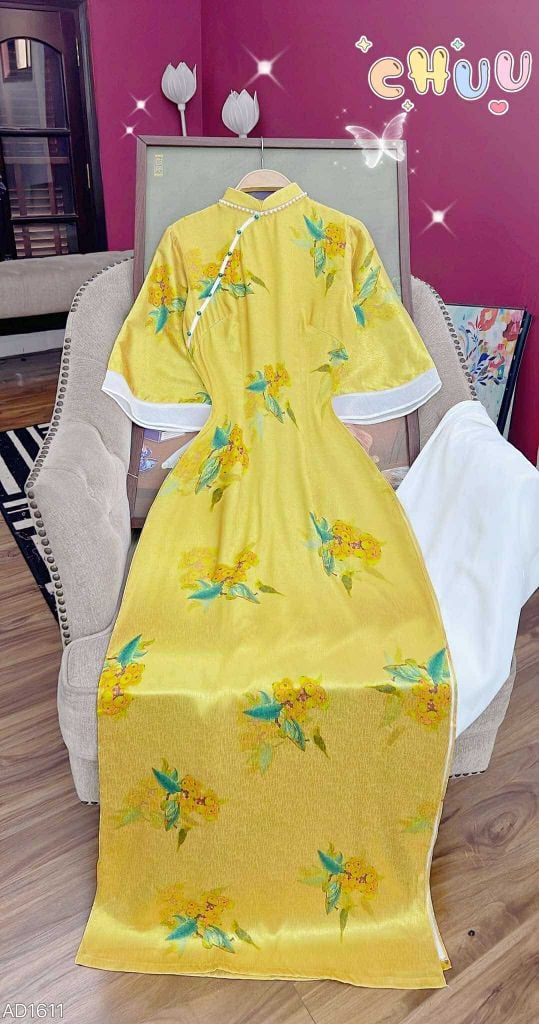 Áo Dài Gấm Hạt Lựu AD1611 (áo lẻ)