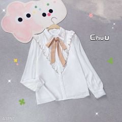 Áo Sơ Mi Cổ Thêu Cong Đôi A1757