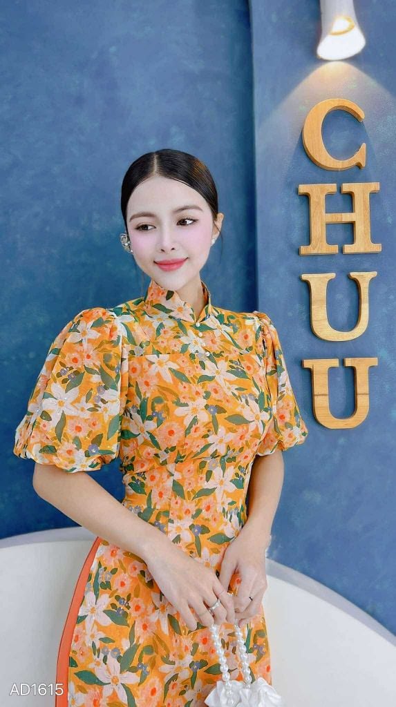 Áo Dài 4T Tay Bí Cổ Lượn AD1615 (áo lẻ)