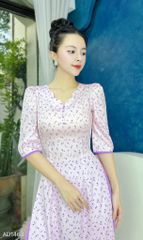 Áo Dài Cổ Sóng Valley AD1463 (áo lẻ)