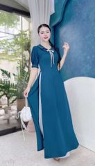 Áo Dài Thêu Mắt Xích AD1585 (áo lẻ)