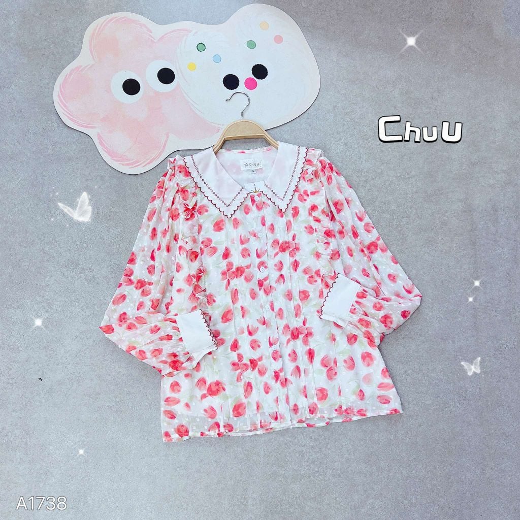 Áo Sơ Mi Tulip Thêu Viền A1738