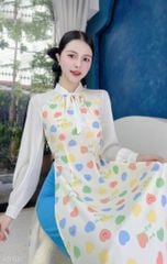 Áo Dài Cột Nơ Tay Màu AD9002.1581 (áo lẻ)