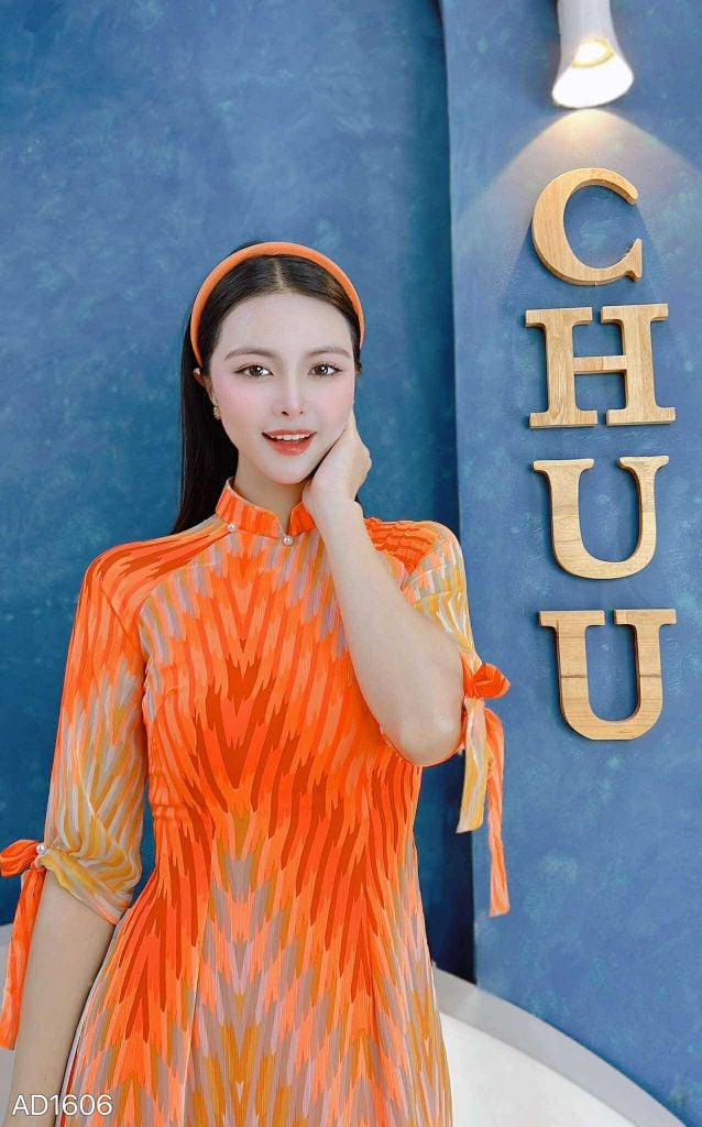 Áo Dài 4T Zik Zik Tay Nơ AD1606 (áo lẻ)