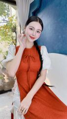 Áo Dài Dứa Tay Bồng AD1635 (áo lẻ)