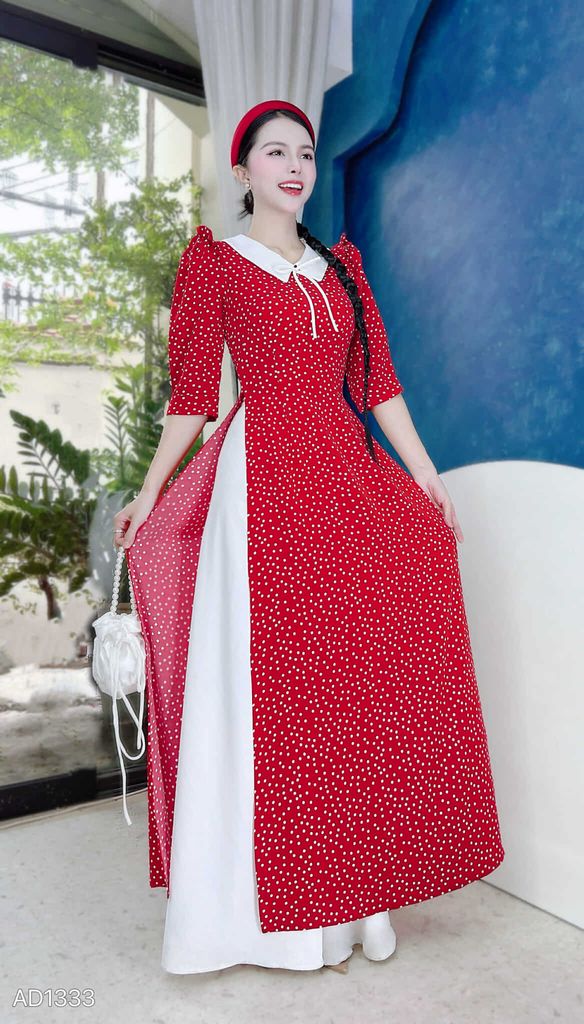Áo Dài BiBi Cổ Trắng AD9002.1333 (áo lẻ)