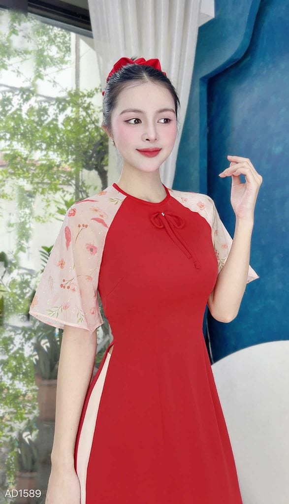 Áo Dài Nơ Chie AD1589 (áo lẻ)