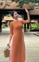 Áo Dài Chiffon 4T Ngọc Đôi 130cm AD1575 (áo lẻ)