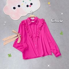 Áo Sơ Mi Cổ Thêu Cong Đôi A1757