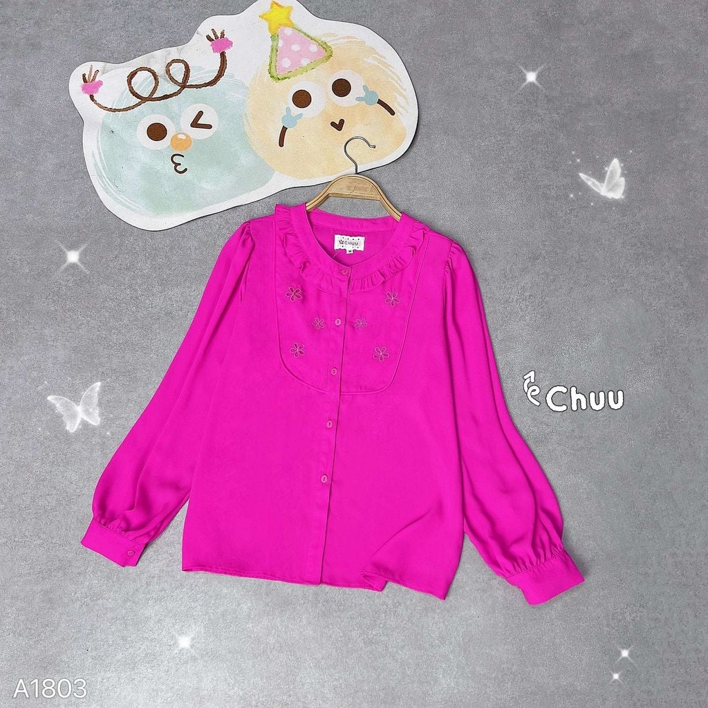 Áo Sơ Mi Hoa Đào Rơi A1803