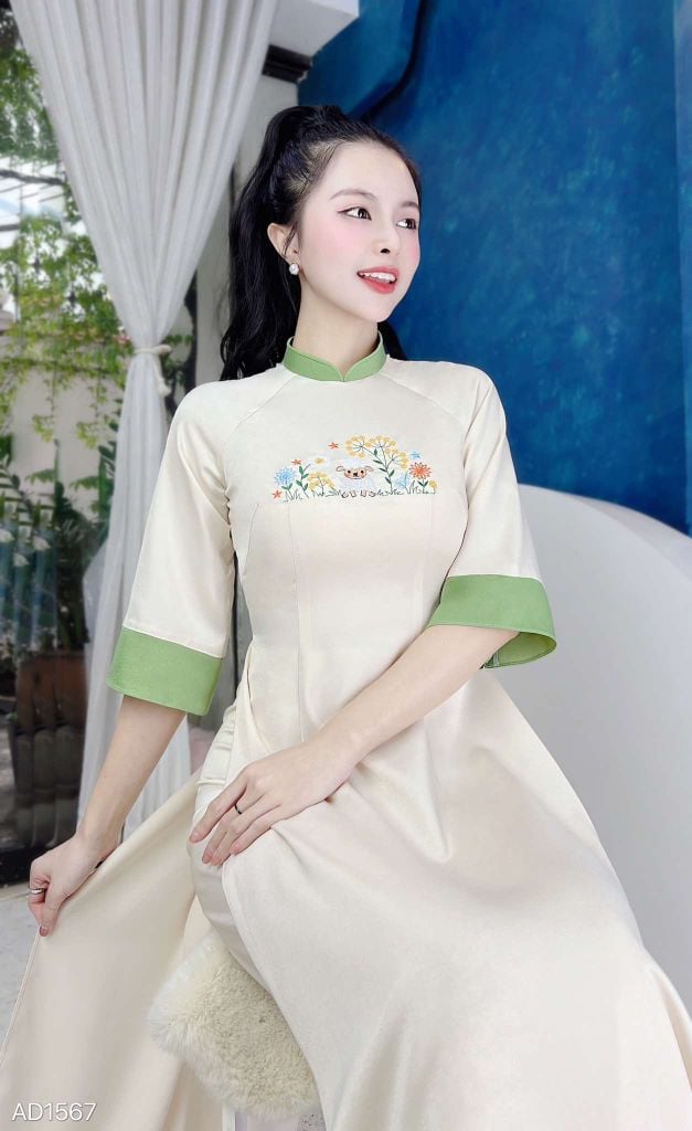 Áo Dài Lụa Ướt Sao Mộc AD1567 (áo lẻ)