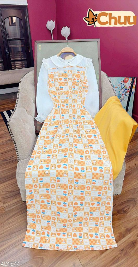 Áo Dài Cổ Sen Line Ngang AD1577 (áo lẻ)