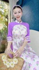 Áo Dài Tay Ren Tô Châu AD1513 (áo lẻ)