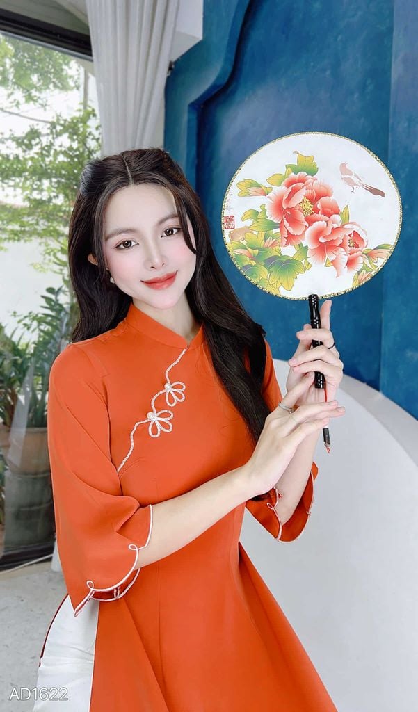 Áo Dài Bông Sen 3 Cánh AD9001.1622 (áo lẻ)