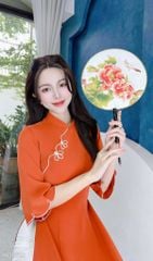 Áo Dài Bông Sen 3 Cánh AD9001.1622 (áo lẻ)