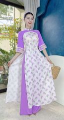 Áo Dài Tay Ren Tô Châu AD1513 (áo lẻ)