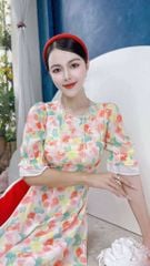 Áo Dài 4 Tà Ren Giọt Mưa AD9003.1595 (áo lẻ)