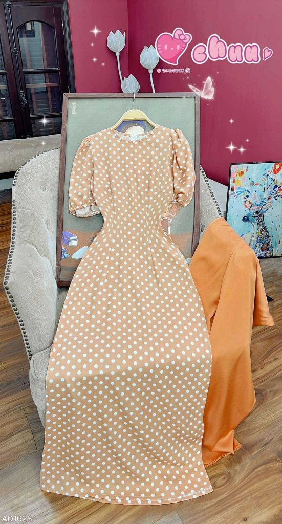 Áo Dài ChiChi Tay Bồng +(PK) AD9002.1628 (áo lẻ)