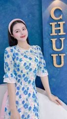 Áo Dài 4 Tà Ren Giọt Mưa AD9003.1595 (áo lẻ)