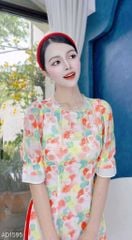 Áo Dài 4 Tà Ren Giọt Mưa AD9003.1595 (áo lẻ)