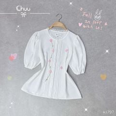 Áo Sơ Mi Hoa Đào Len A1797