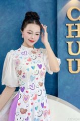 Áo Dài Cổ Xéo Bí Bo AD1404 (áo lẻ)