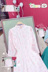 Áo Dài Hoa Tay Loe Xẻ AD1616 (áo lẻ)