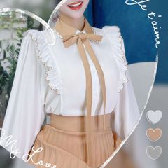 Áo Sơ Mi Cổ Màu Cột Nơ A1758