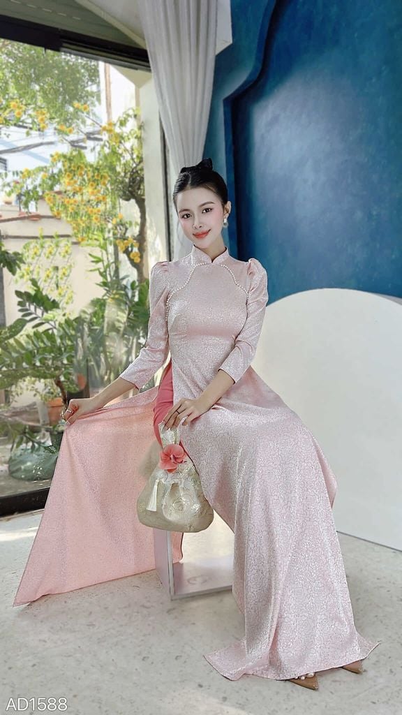 Áo Dài Saphia Vân Nổi AD1588 (áo lẻ)