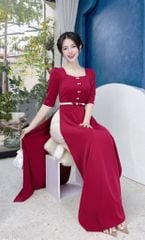 Áo Dài Nút Đôi Eo Nơ AD1640 (áo lẻ)