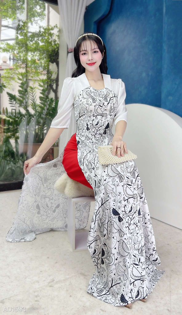 Áo Dài Vành Khuyên AD1593 (áo lẻ)